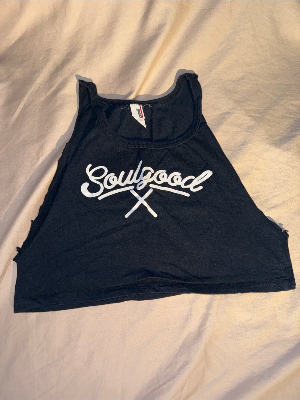 Gildan Black Crop Top with White 'Soulgood' Script